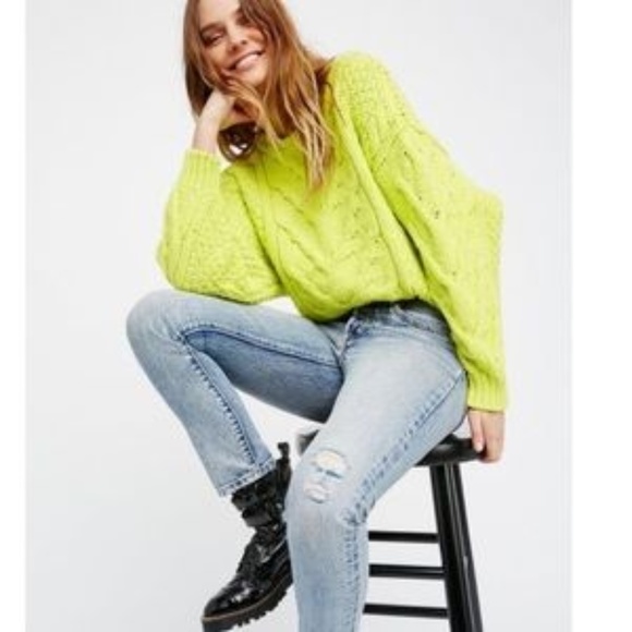 Free People Neon Green Sweater - Picture 1 of 3